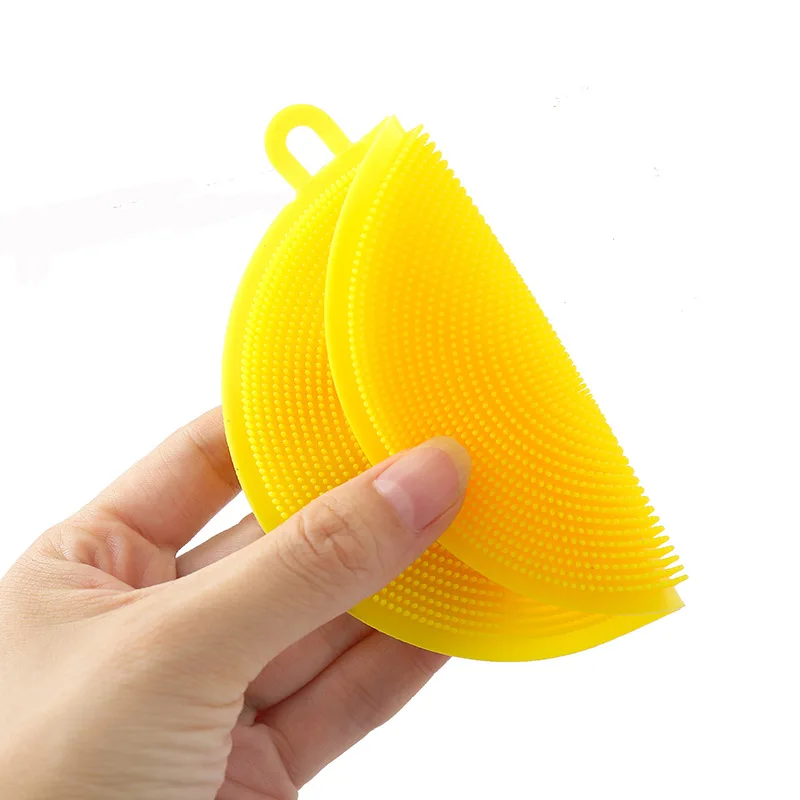 

Multi-function Household Washing Pot Pan Plate Silicone Brush, Yellow,pink,purple,orange,red,blue,green
