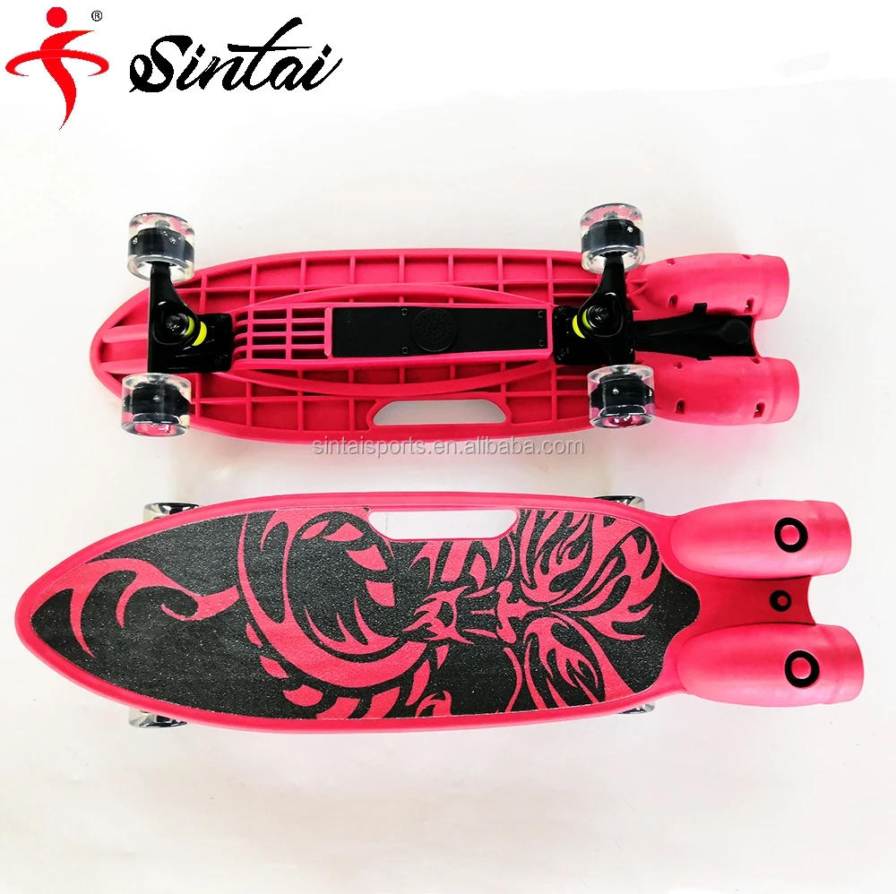 Steam Fire Skateboard with Griptape and Music