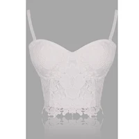 

Dreamingirl White Women's Beauty Hollow Out Lace Hooe Eye Corset Bustier Sexy Sports Bra