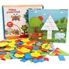 Good-play 250 PCS Colorful Wooden Tangram Puzzle Geometric Pattern Matching Building Blocks Intelligence Educational Toys