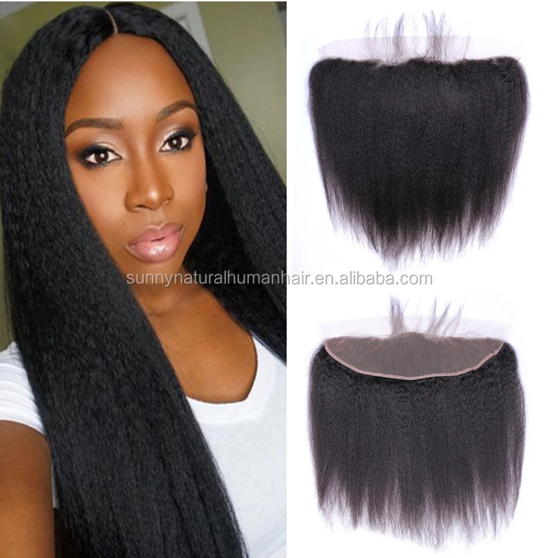 

Cheap Virgin Hair Brazilian Yaki Straight Lace Frontal Closure With Baby Hair Kinky Straight 13*4 Lace Frontal Free Shipping, N/a