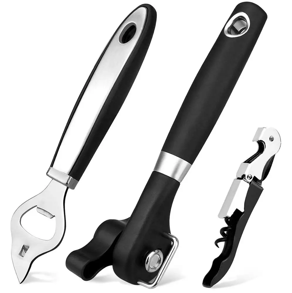 

Upgraded Smooth Edge Safety Manual Can Opener with Ergonomic Grips Handle, Black