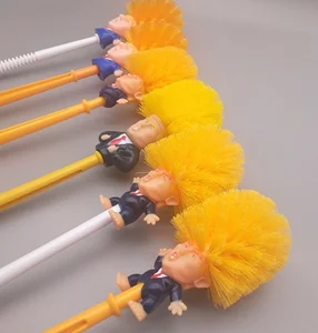 2019 Wholesale Cheap Easy Clean WC Donald Trump Paper Toilet Bowl Brush Trump Toilet Brush With Paper Set