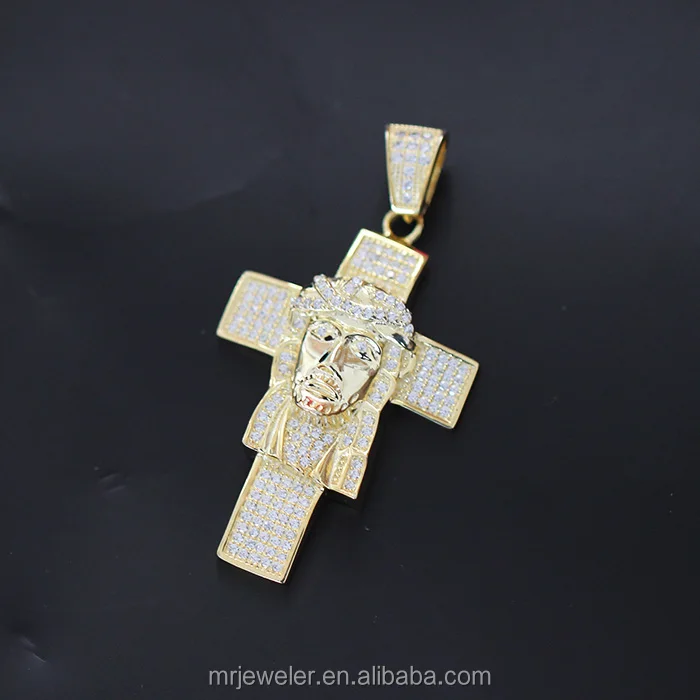 

Simple Gold Jesus Cross Pendant Design, Gold Jesus Piece Pendant, White gold/ 18k gold/rose gold