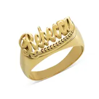 

925 Sterling Silver Personalized Name Gold Plating Women Ring