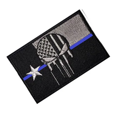

TEXAS STATE Flag THIN BLUE LINE flag Punisher Patch Tactical Patches Combat military Armband Badges For Backpack jacket STOCK
