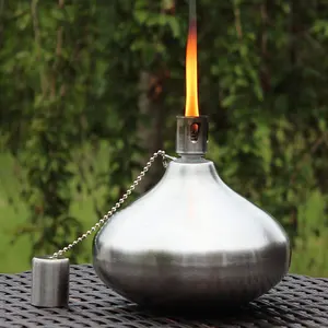 Image of tiki Table Torch for Backyard or Patio Stainless Steel with Fiberglass Wick