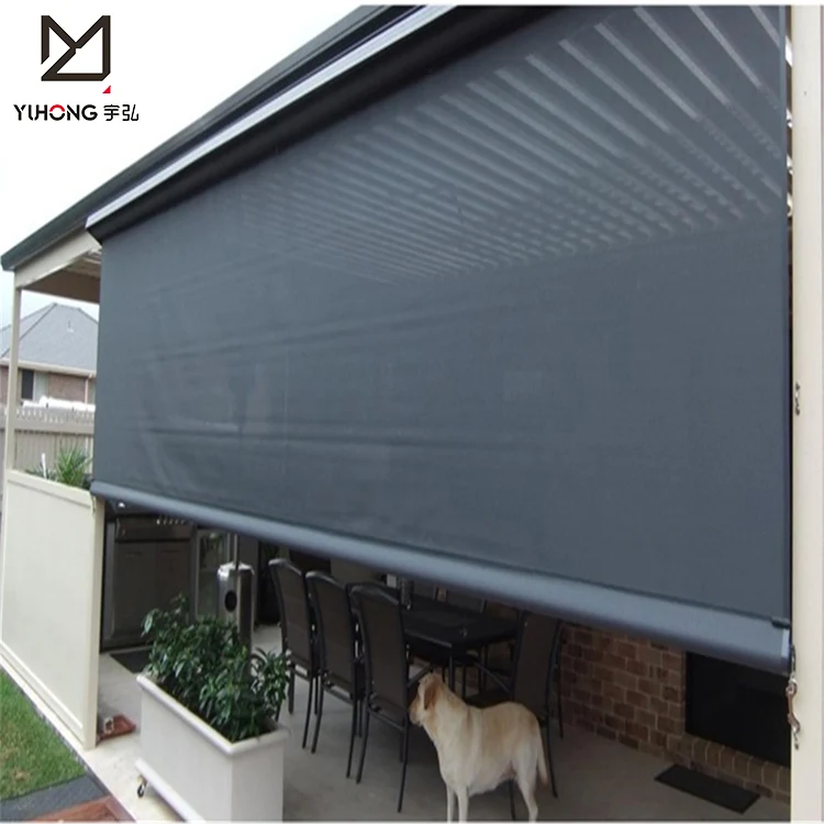 cortinas enrollables de pvc y poliester motorizadas para exteriores decoracion para balcon hotel 6 grados a prueba de viento buy al aire libre ciego