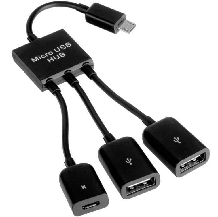 

3 in 1 Micro USB OTG Hub USB 2.0 Host OTG Adapter Cable hub for phone