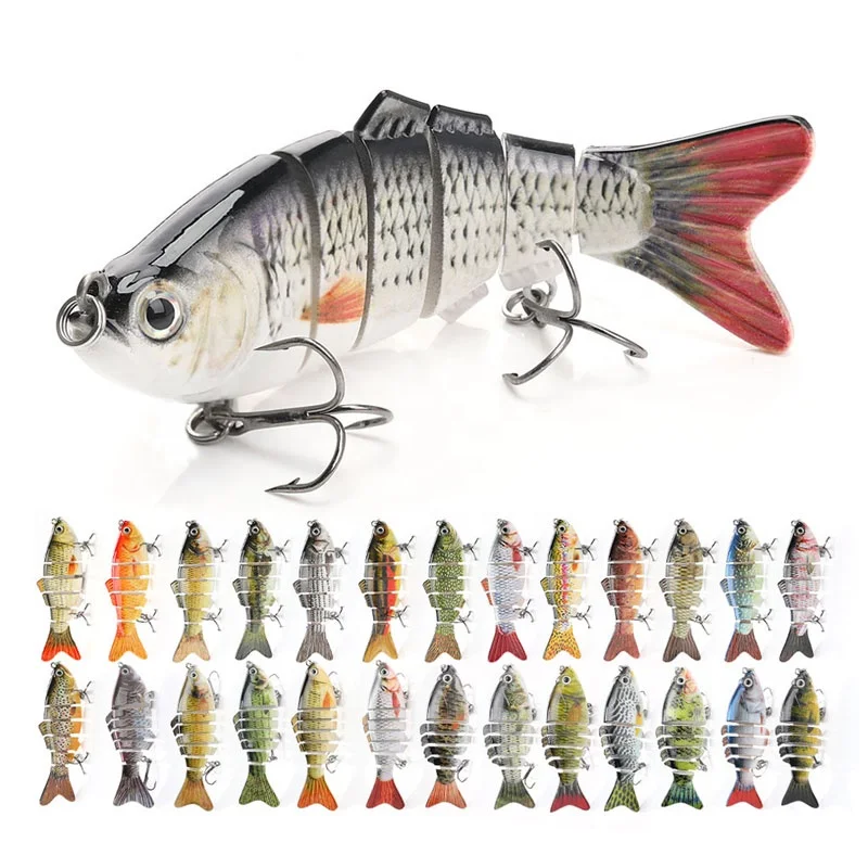 

Custom 10cm 17.5g Artificial Bass Fish Lure Swimbait 6 Segmented Multi Jointed Hard Fishing Lures