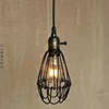 Retro Iron Chandelier creative single head Edison small iron cage lamps hanging light fitting