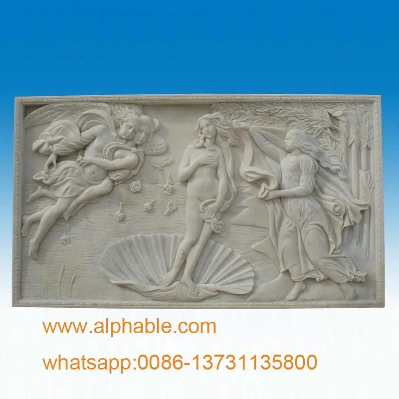 
Building decoration using white marble relief 