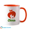 11oz popular orange blue black green yellow red inside handle ceramic coffee mug custom logo
