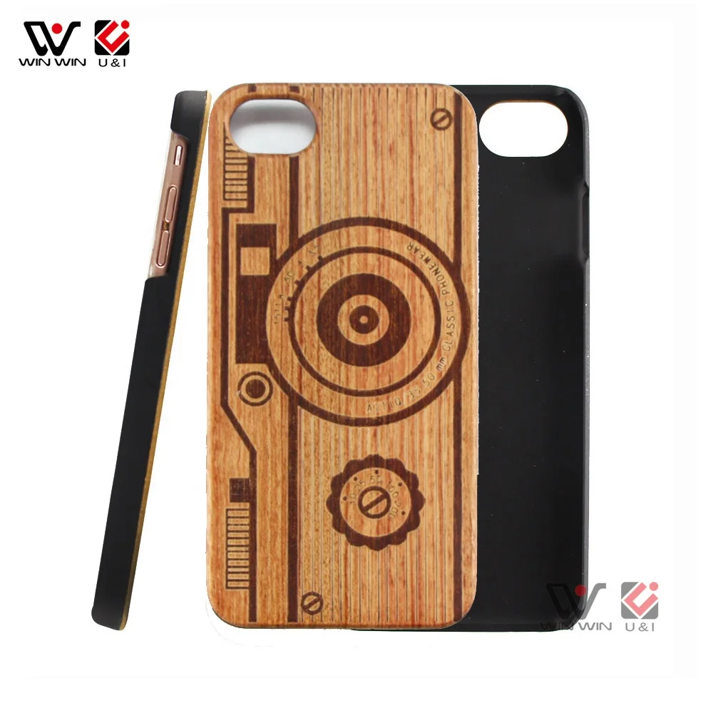 

Hot Sale Wood Laser Carving Rosewood Phone Case Engraved Custom Wood+PC Cover For iPhone 6 For iPhone 8