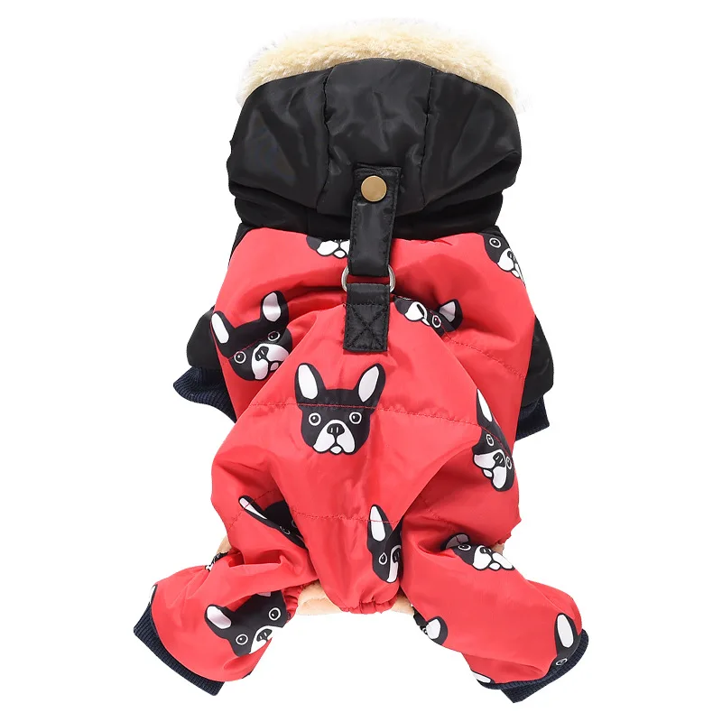 

KD024 Wholesale new design warm four-legged printing dog clothes