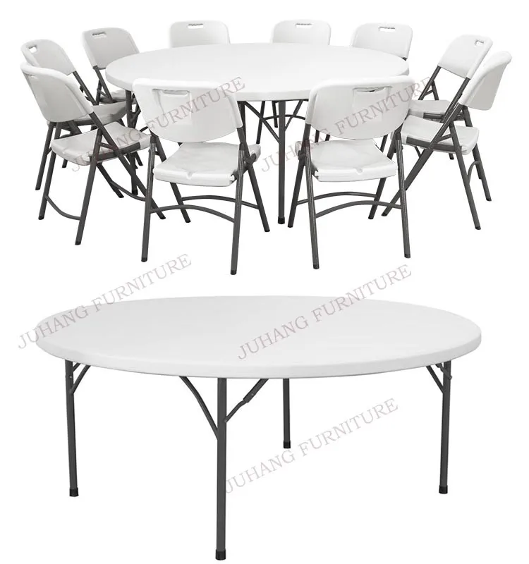 6ft Hdpe White Plastic Round Folding Table For Rent Buy Folding Table