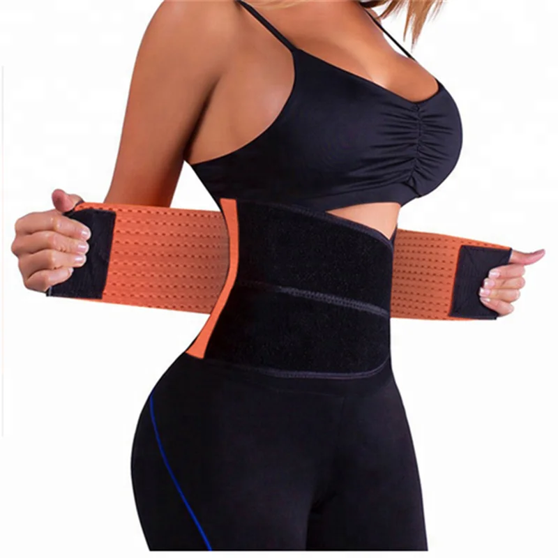 

Adjustable all size waist trainer belt with private label for fitness, Black+red/pink/blue/rose red;customized color is available