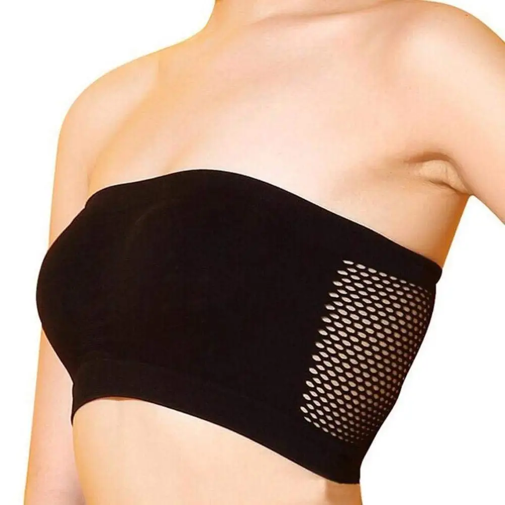 Freedi Womens Strapless Bandeau Tube Top Seamless Basic Stretch Layer Bra