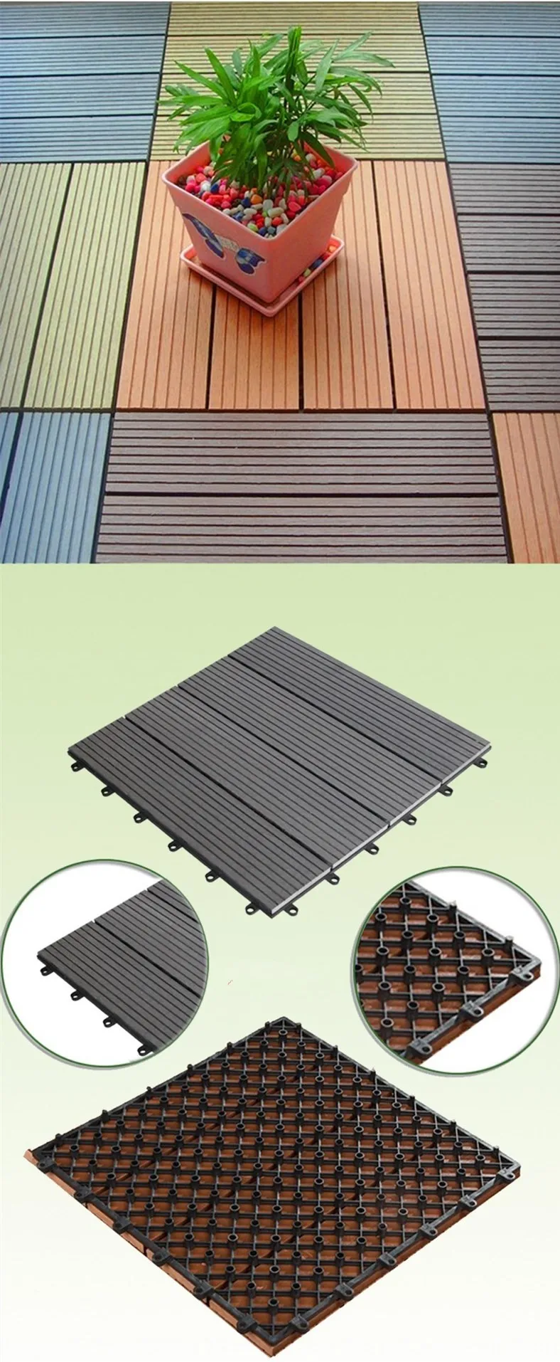 Diy Wpc Decking Tile Outdoor Tile For Balcony Swimming Pool Bathroom