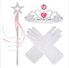 Dress up Princess Gloves Tiara Crown Magic Wand Set For Girls
