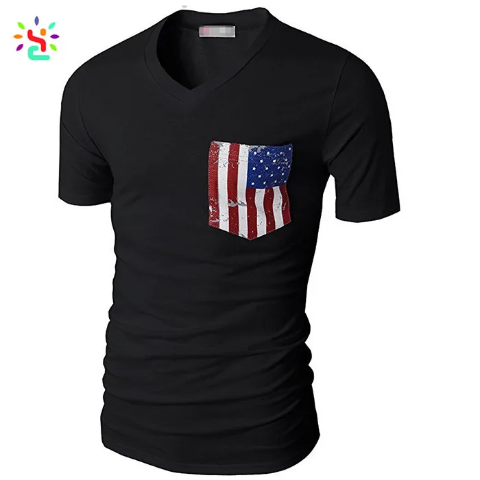 White Men Usa Flag Printing Tshirt Pure Cotton Blank T Shirts With ...