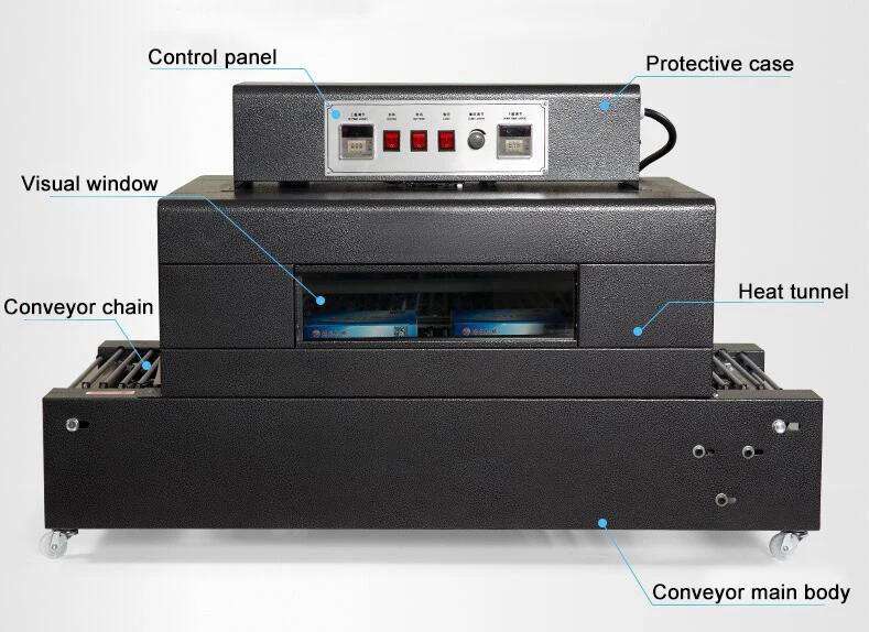 Carton Heat Tunnel Shrink Wrapping Machine Shrink Wrapper With Quartz