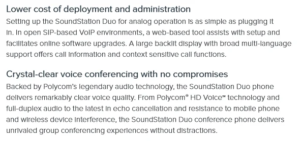 Polycom Soundstation Duo Dual Mode Conference Phone View Polycom Polycom Product Details From Shanghai Harmuber Technology Development Co Ltd On Alibaba Com
