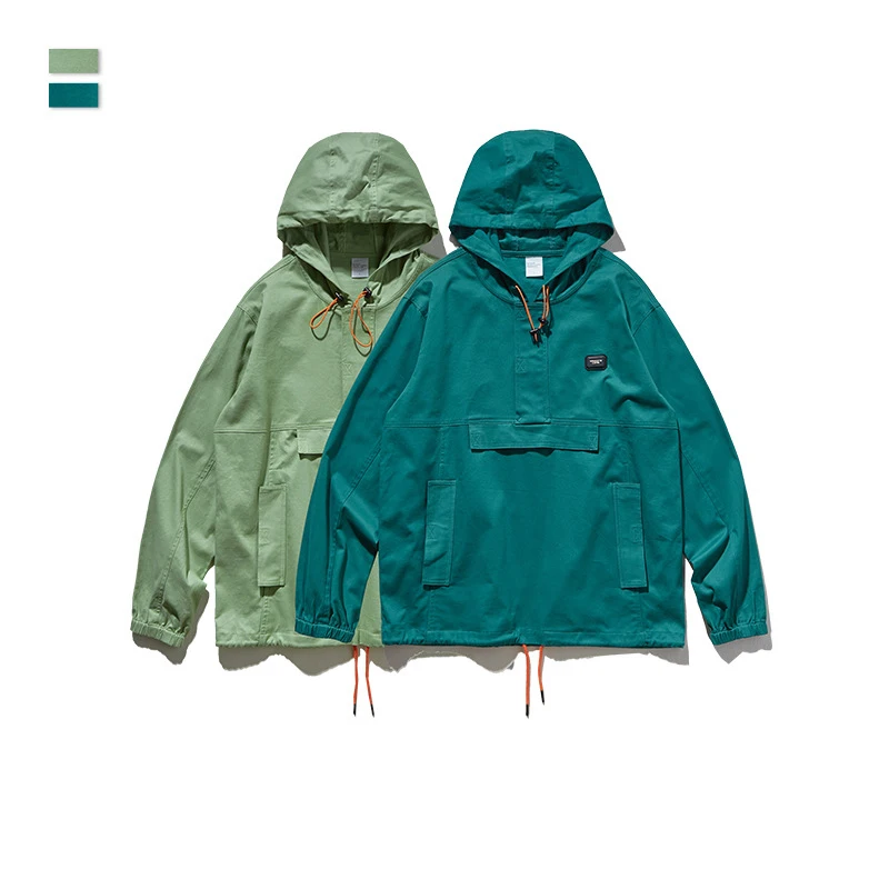 Men fashion lightweight hood side pockets windbreaker coach jacket