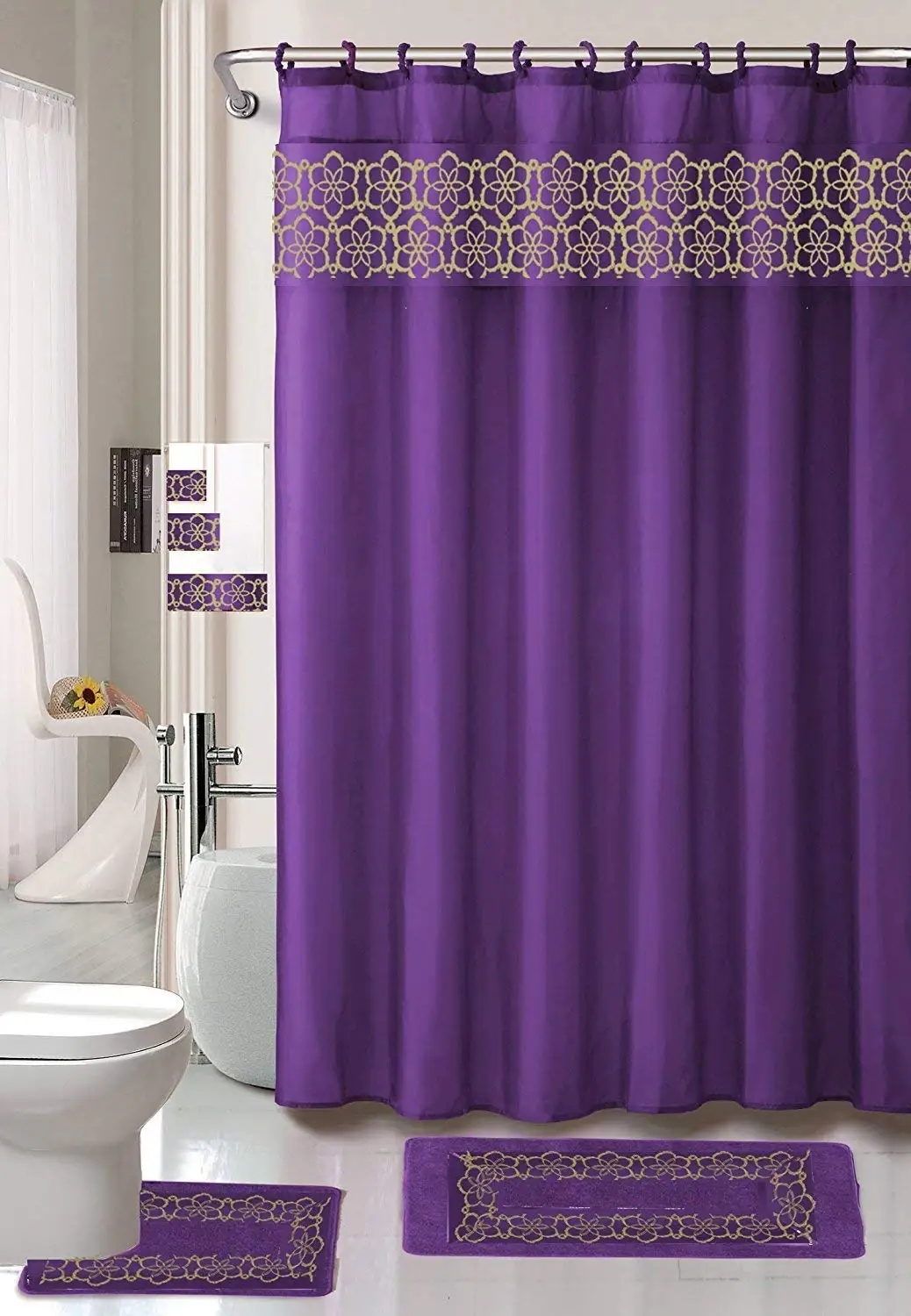 Cheap-Purple-Shower-Curtain-Set,-find-Purple-Shower-...