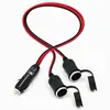 12V 24V car charger 2 in 1 Cigarette lighter male to female plug socket with Fuse 10A car power supply DC power cord