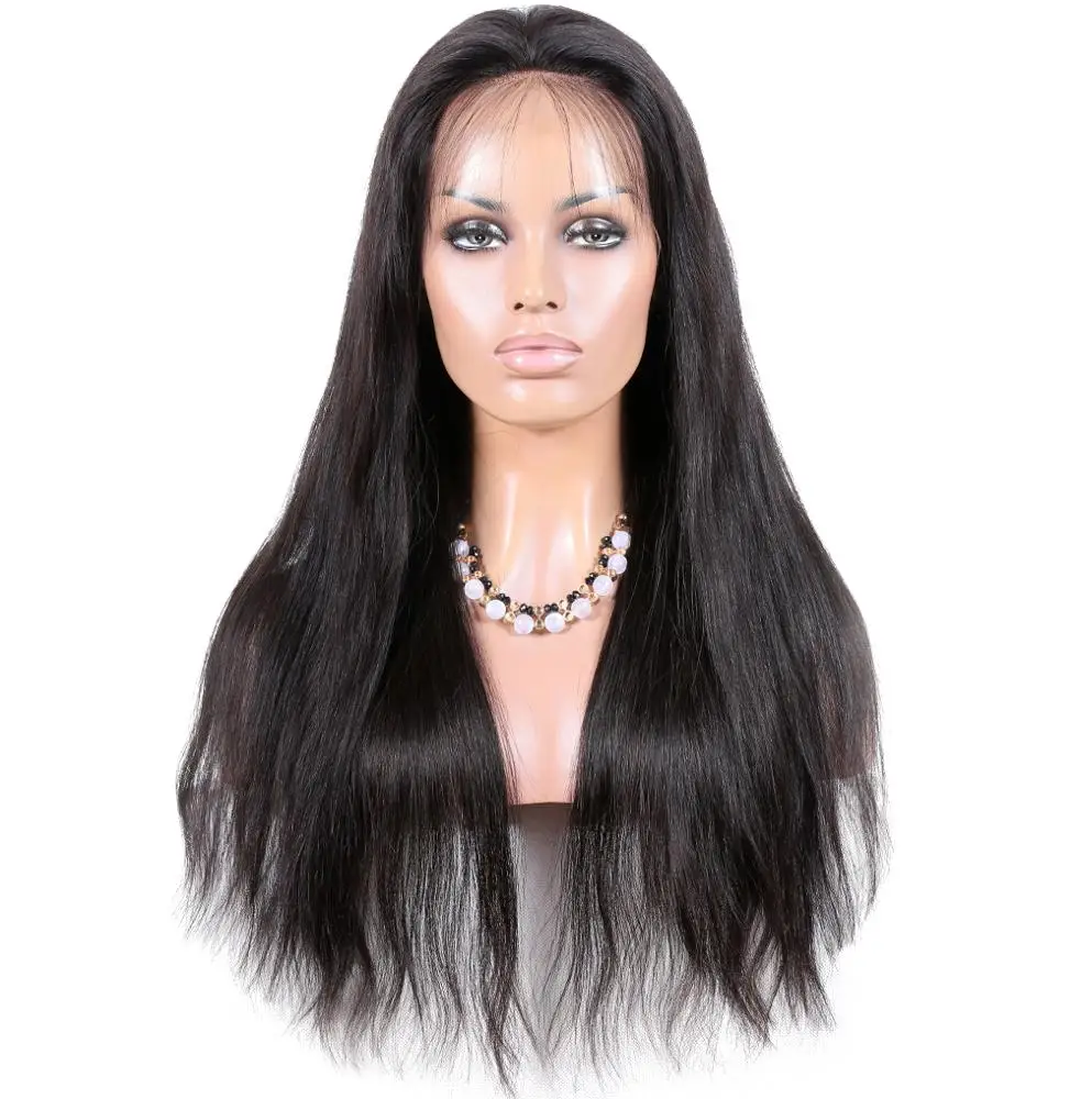 

premier 20 inch virgin brazilian hair full lace wig no strap no combs, Natural color