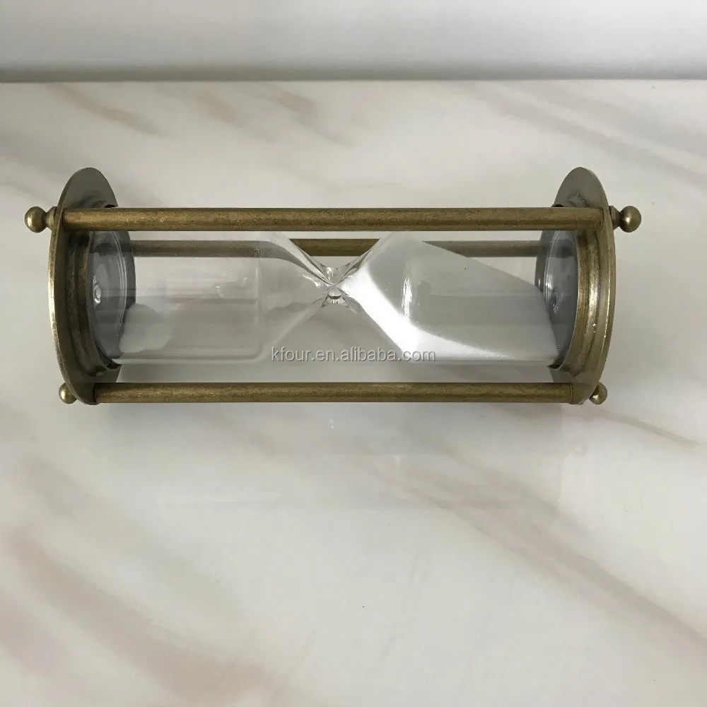 kfsl-61 古代电镀 1 小时沙漏,黄铜沙漏黄铜砂定时器/空可再充装沙漏