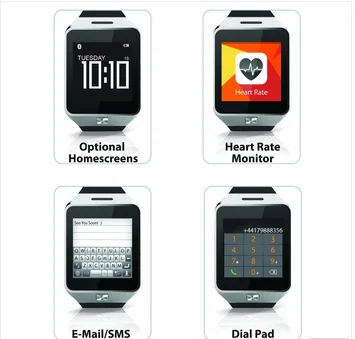 
Bluetooth, Heart Rate Monitor And Sim Card Quad band GSM capability SmartWatch 