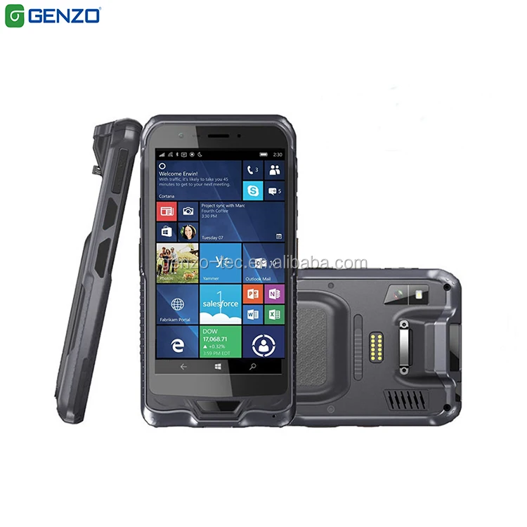 

6inch PDA Windows 10 Mobile Data Collector Handheld Terminal With Charging Docking 4G DDR 64G ROM 1D 2D Scanner NFC Reader