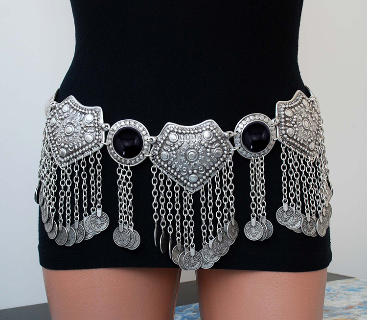 

coin belly chain belt,belly dance waist chain,girls waist chain, Blue,black