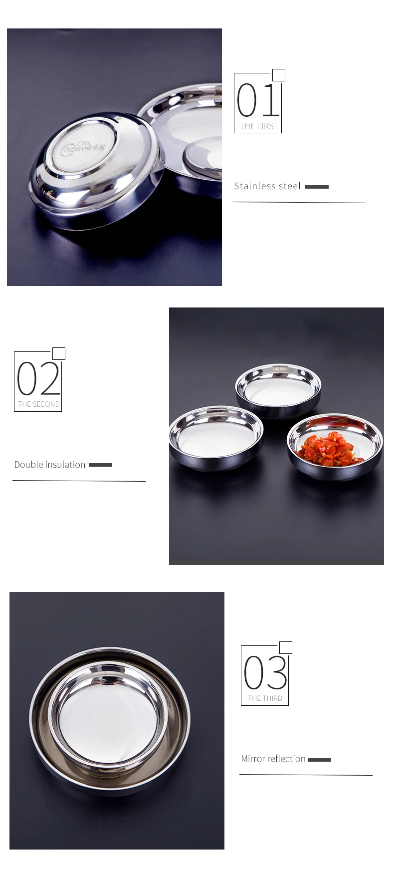 Double Round Stainless Steel Sauce Dish Soy Sauce Dish Buy Round