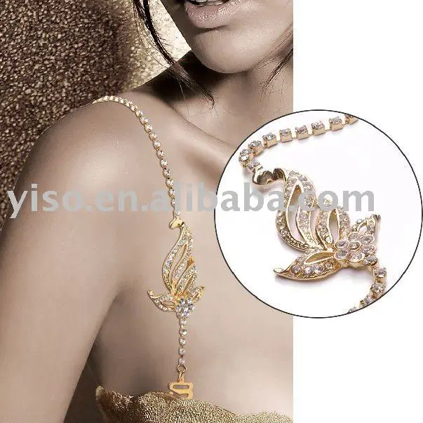 Pretty Gold Crystal Bra Strap Buy Crystal Bra Strap Decorative