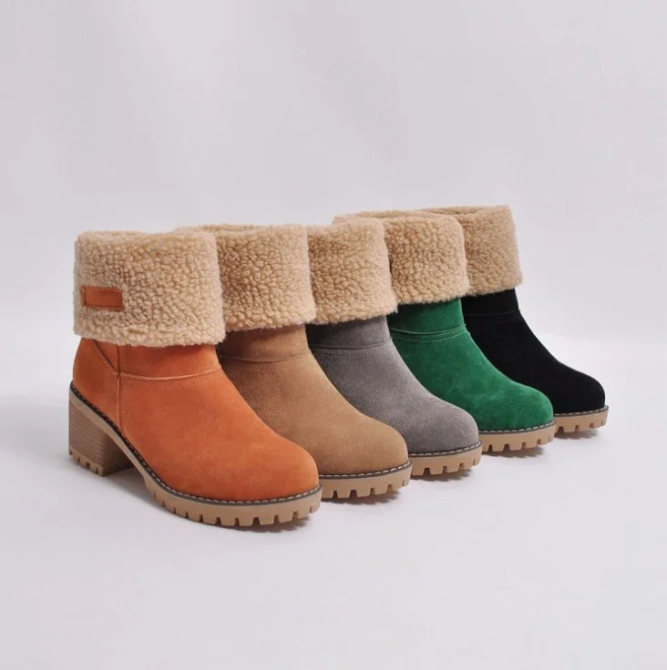 

AliExpress hot-selling ankle heel boots for lady 662, Blackgreen,brown,grey,orange