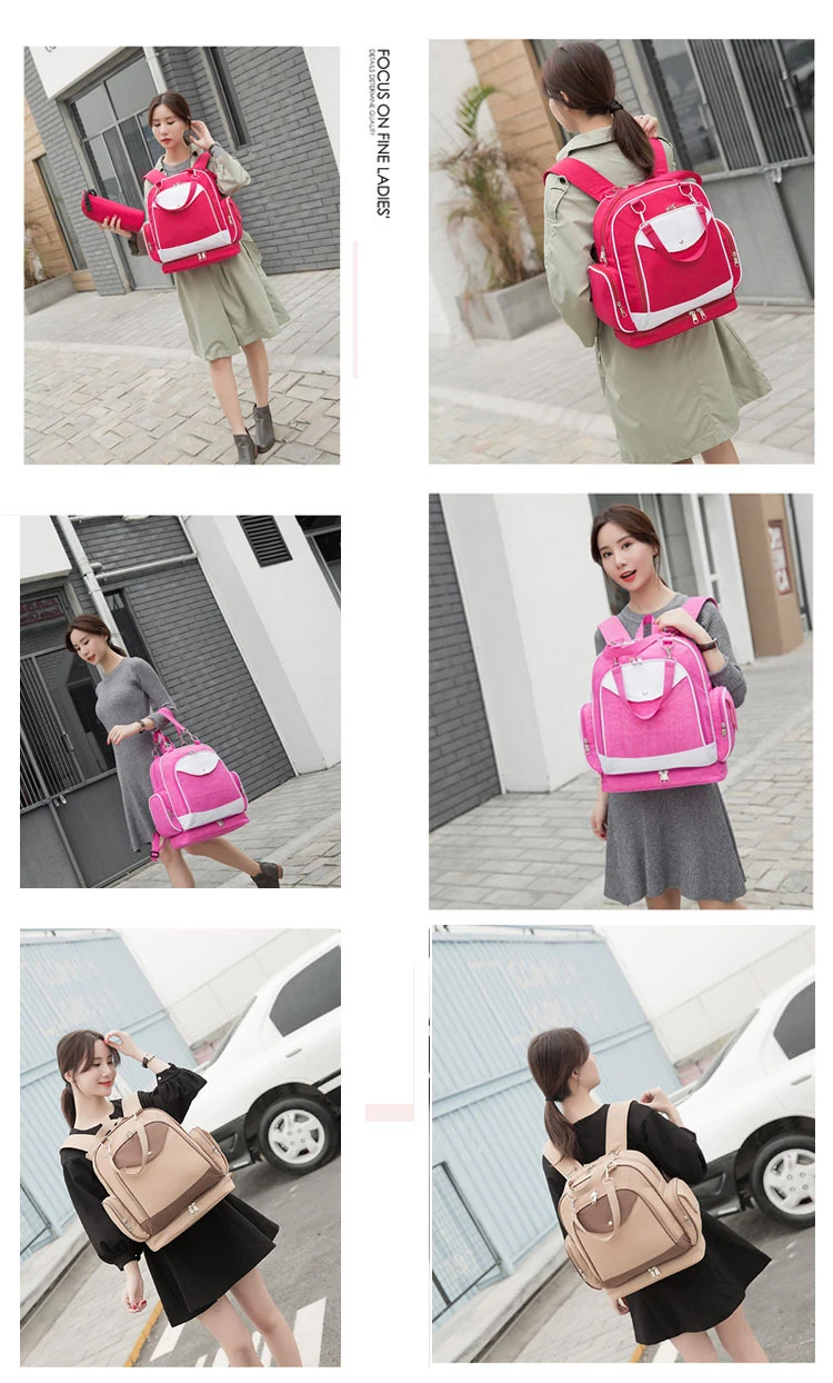 Korea Style Trendy Baby Care Bags Multi Function Mommy Bag Mommy Backpack Waterproof With