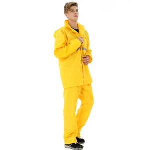 Image of Rain clothing raincoat 190T polyester double cloth for man woman rain jacket and pants