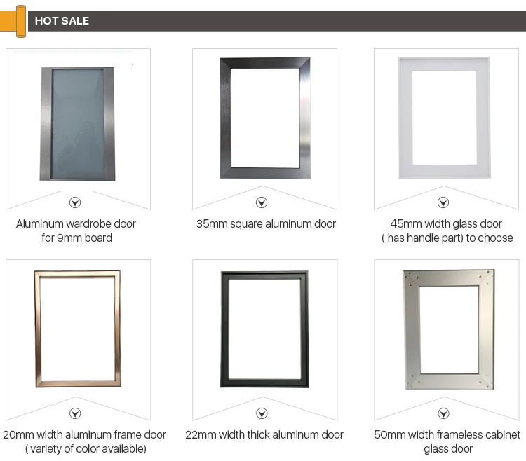 Italy Style Cabinet Door Profiles Anodized Aluminum Frame For
