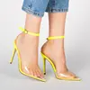 closed toe clear Neon color pvc upper women slides sandals shoes for ladies