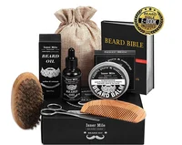 

Less MOQ 100 Isner Mile or Private Label Beard Care Gift Set Beard Grooming Kit For Men