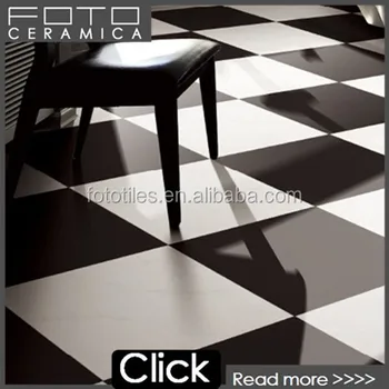 Porcelain Black And White Checkered Floor Tile For Interior