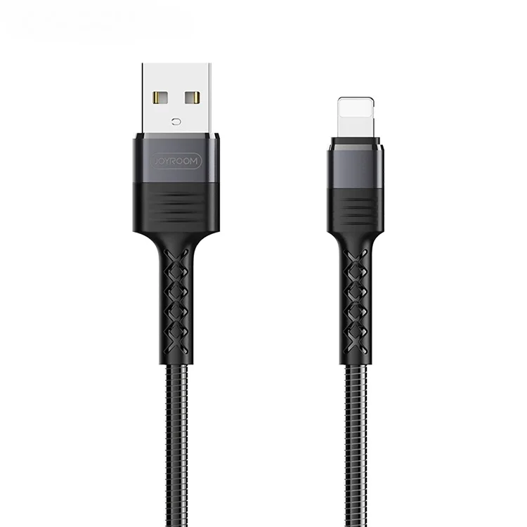 

JOYROOM M363 Stainless Steel Cable Lightnings USB for Apple, Dark-gray / silver / gold