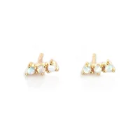 

925 silver jewelry minimalist stud opal stone fashion designer earring