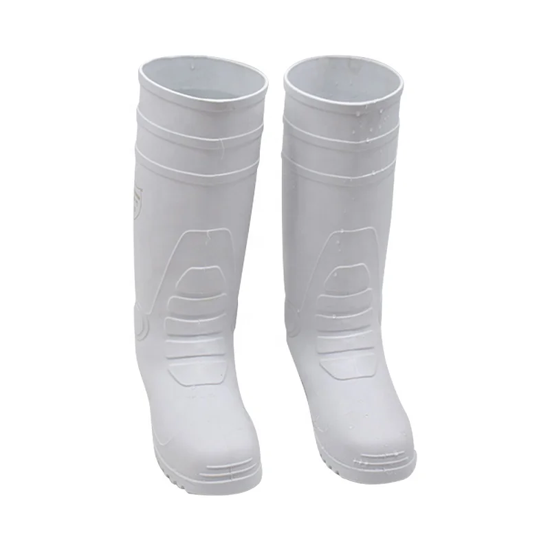 

lightweight safety boots food industry boots pvc rain boots, White