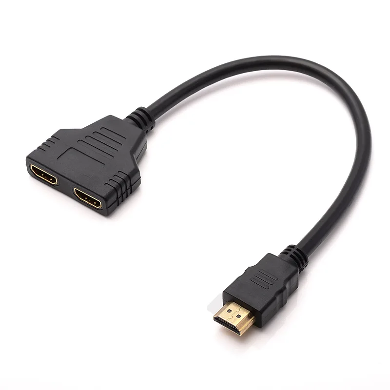 

Free Shipping HDMI Splitter Cable 1 Male To Dual HDMI 2 Female Y Splitter Adapter in HDMI HD LED LCD TV 1 In 2 Splitter Adapter