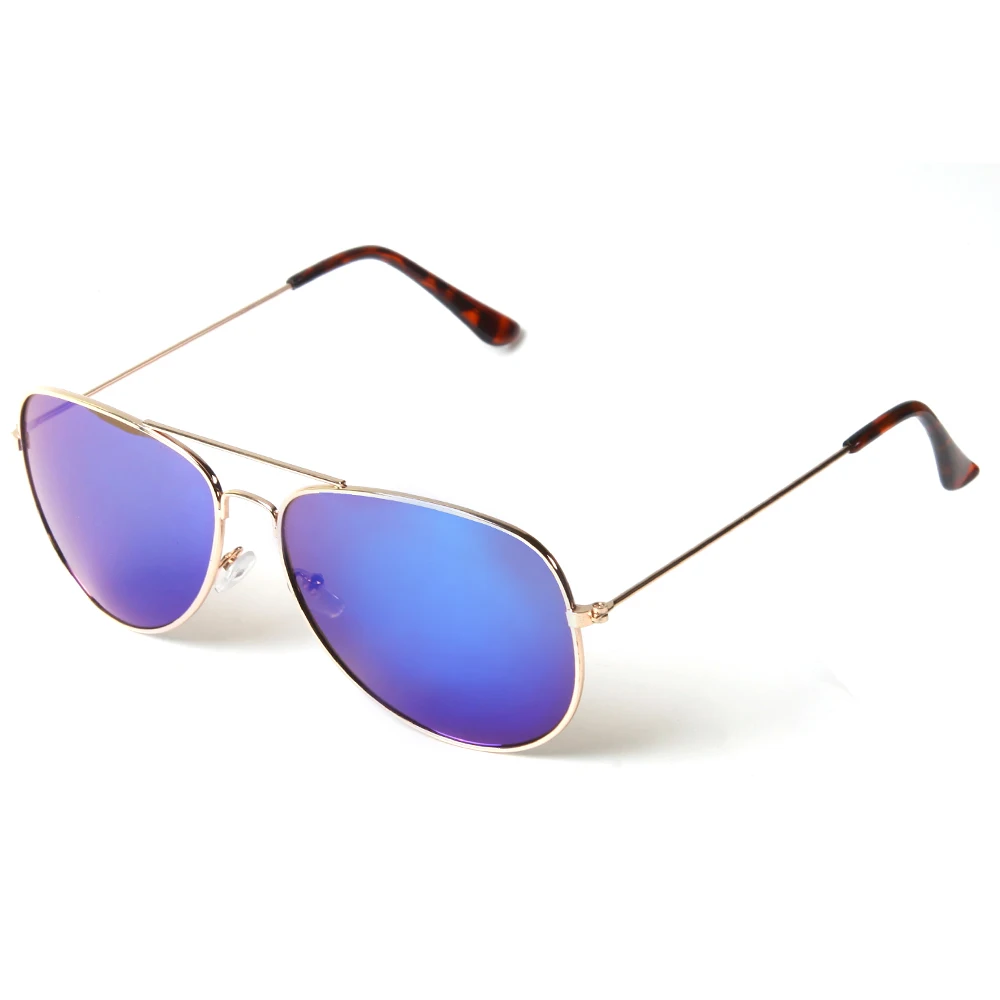 

CE Certificated UV400 New Fashion Type Metal Frame Blue Lens Color Sunglasses With Nose Pad