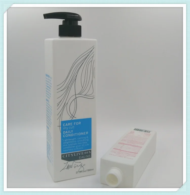 Mzpack Rectangle Shape Pe Shampoo Bottle Condition Bottle With Black